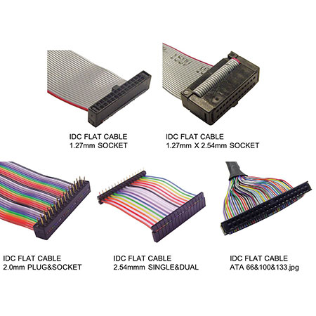Flat IDC Ribbon cable - 1.27mm/1.27mmX2.54mmSOCKET CABLE,2.0mmPLUG&SOCKET CABLE,2.54mmmSINGLE&DUAL CABLE,ATA66&100&133CABLE